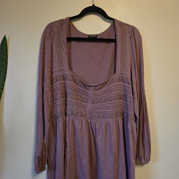Torrid Mauve Long Sleeve Blouse - Picture 2 of 5